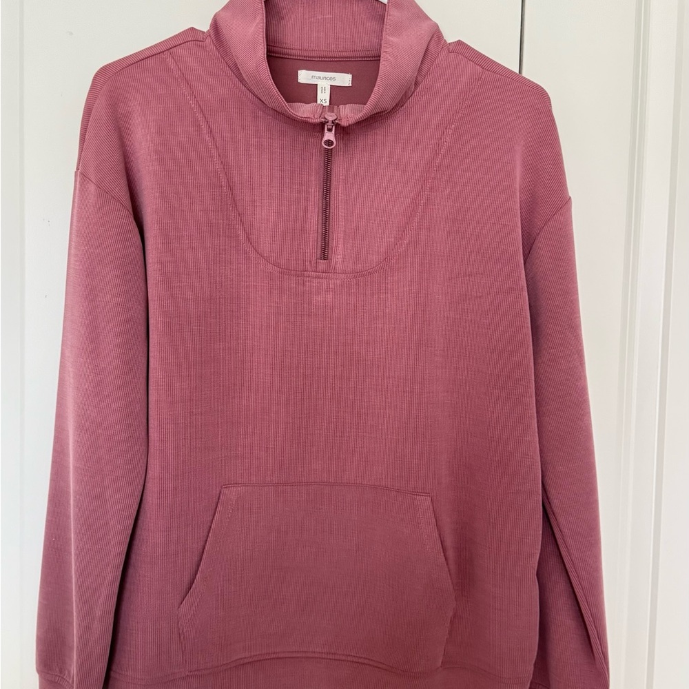 Maurices Dusty Rose Quarter-Zip Sweatshirt - Picture 2 of 4